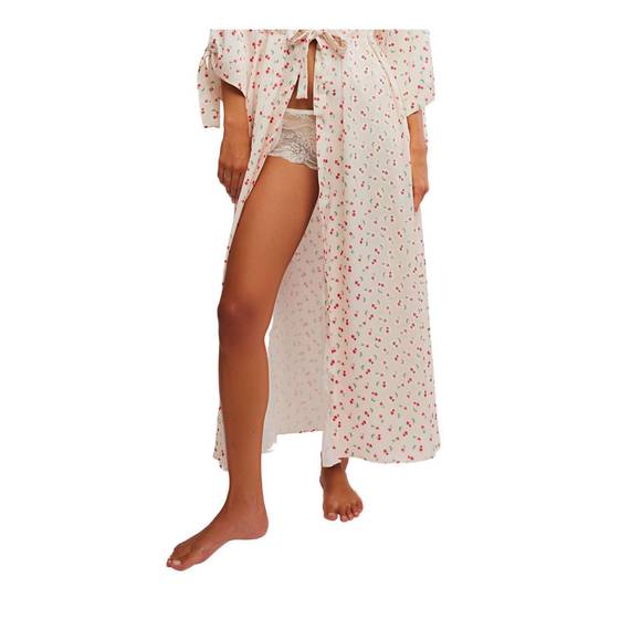 NEW FREE PEOPLE first blush robe in ivory combo
